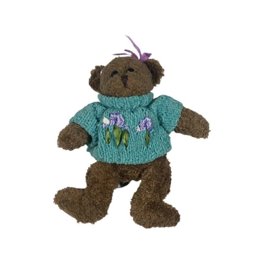 Arctic Circle Enterprises Alaska Souvenir Plush Teddy Bear Purple Flower Sweater